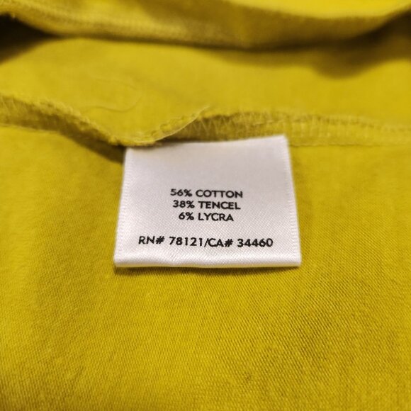 Eileen Fisher Yellow Short Sleeve Top Cotton Blend Womens Size XL - Picture 9 of 10